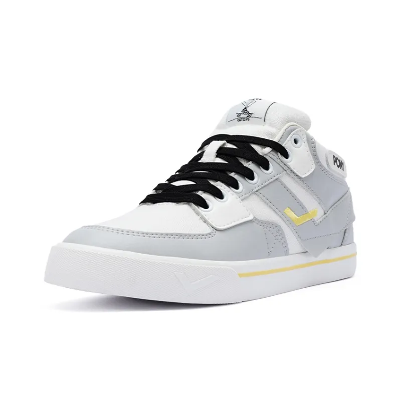 PONY Atop Durable Breathable Low Top Skateboard Shoes Men's White Gray-1