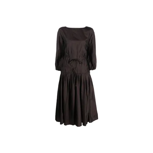 JIL SANDER Long-Sleeved Dresses Women's Chocolate Brown