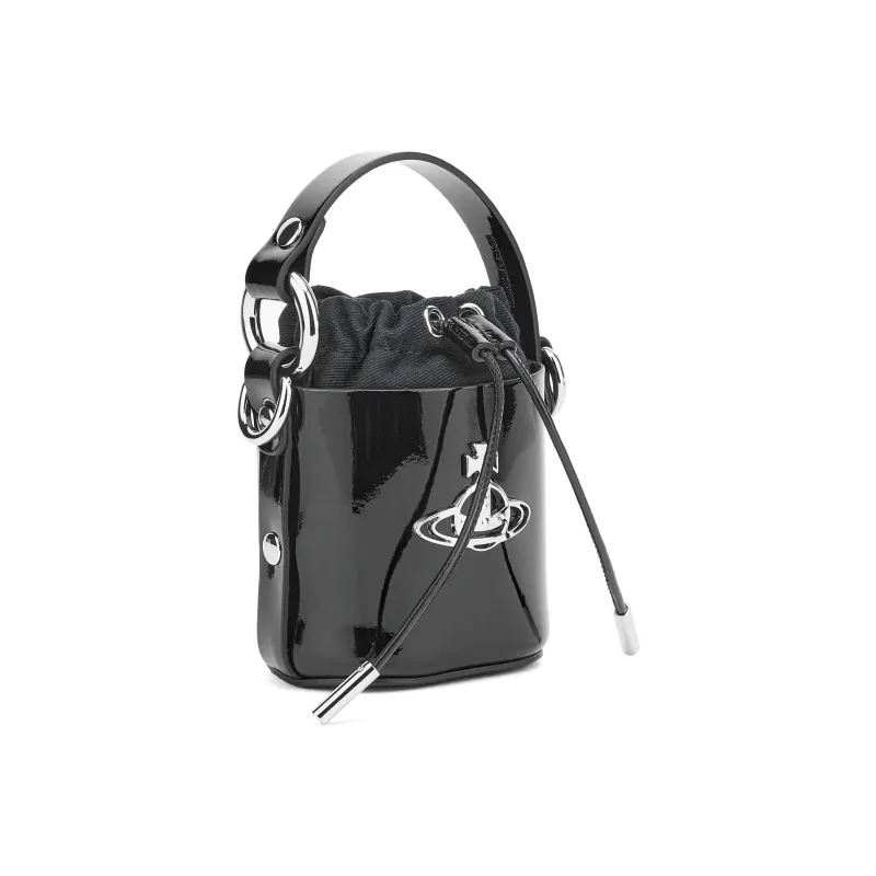 Vivienne Westwood DAISY Cow Leather Bucket Bag, Shoulder Bag, Crossbody Bag, Handbag Mini Women's Black-2