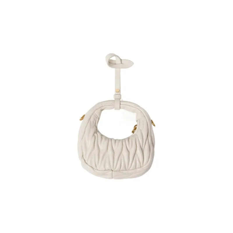 MIU MIU Wander Matelasse Nappa Leather Mini Hobo Pouch White-3