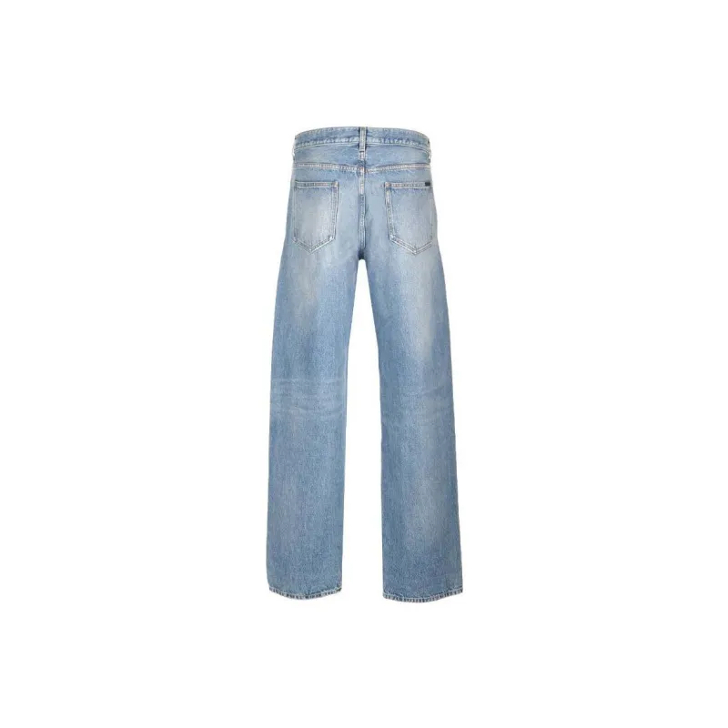 SAINT LAURENT Button Detailed Straight Leg Jeans-1