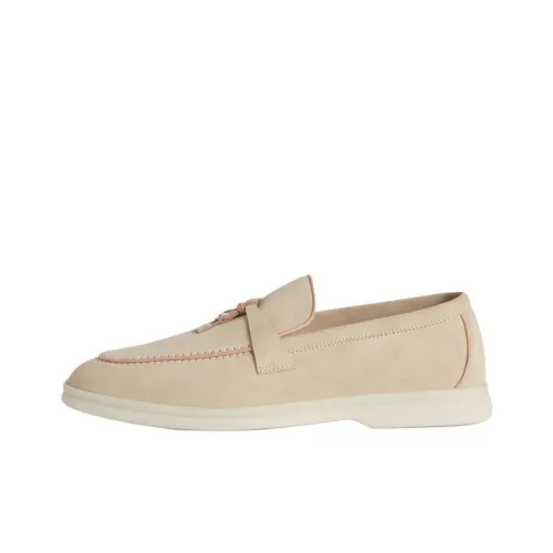 Loro Piana Summer Charms Walk Loafers Women's Low-Top Pink Sand