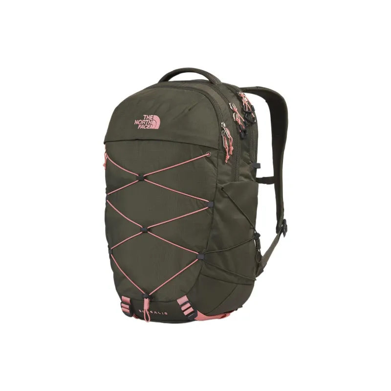 THE NORTH FACE Recycled Nylon Backpack Women's Boseberry Light Stone South Color With Fire Red-1
