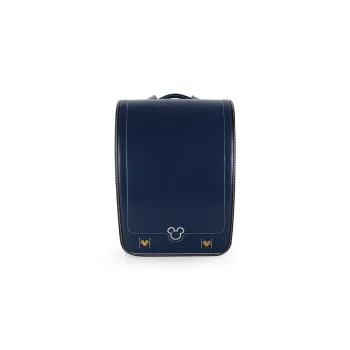 Disney Mickey Series Leather Backpack Medium Size Women's Navy Blue/Brown