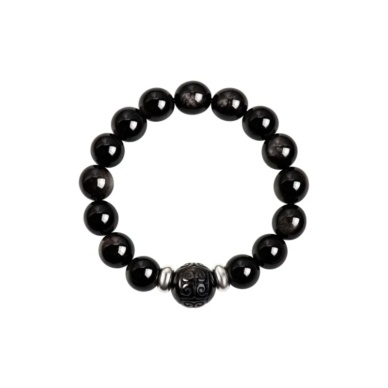 SIMPLE JOYS Natural Obsidian Bracelets Unisex-12