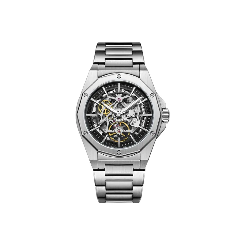Sea Gull Edge Collection Automatic Mechanical Movement Stainless Steel Watchband Watch Men's Watches Black Dial-0