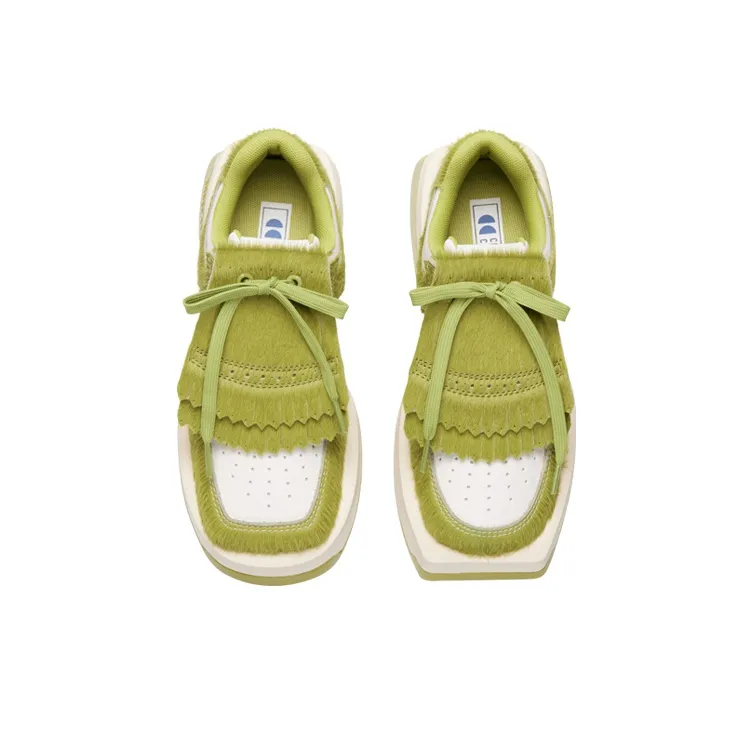 CHOCO CONCERT Slip Resistant Balance Height Increasing Low Top Stylish Skateboarding Shoes Unisex Fruit Green-6