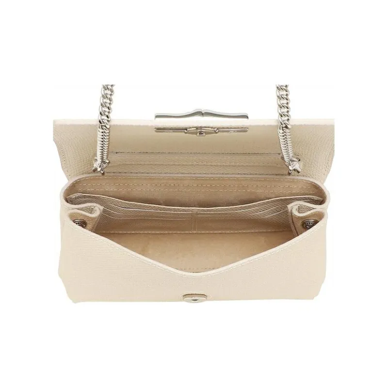 LONGCHAMP Roseau Cow Leather Shoulder Bag Crossbody Bag Women's Beige-4