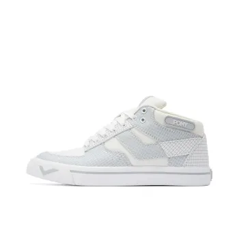 PONY Atop Slip-Resistant Cushioning Coverage Mid-Top Skateboard Shoes Unisex Gray White