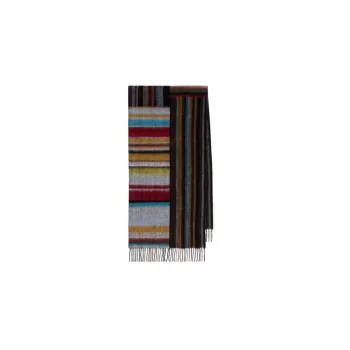 Paul Smith Stripe Detailed Fringed Scarf