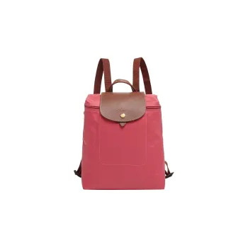 LONGCHAMP Le Pliage Nylon With Leather Backpack Medium Size Women's Pink