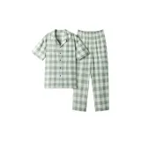 [Men's Long Pants Version]Green Checkered