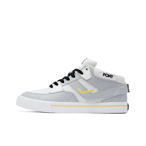 Pony Atop Skateboard Shoes Men Low-Top White/Gray