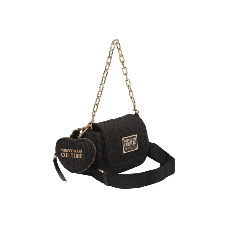 VERSACE JEANS COUTURE Artificial Leather Portable Crossbody Bag, Shoulder Bag Women's Black-1