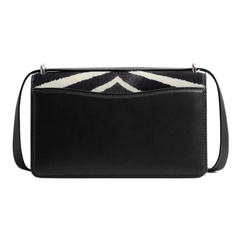 COACH Bandit Calfskin Patchwork Glove Tanned Leather Envelope Bag Shoulder Bags Women's Black White-2