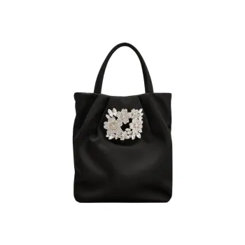 Roger Vivier Drape Pocket Bouquet Buckle Embellished Micro Tote Bag
