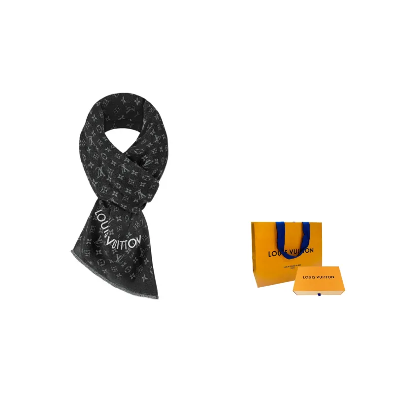 LOUIS VUITTON Cashmere Scarves Unisex-3
