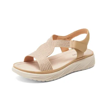 PT'SON Roman Sandals 3cm Women's Apricot, Silver