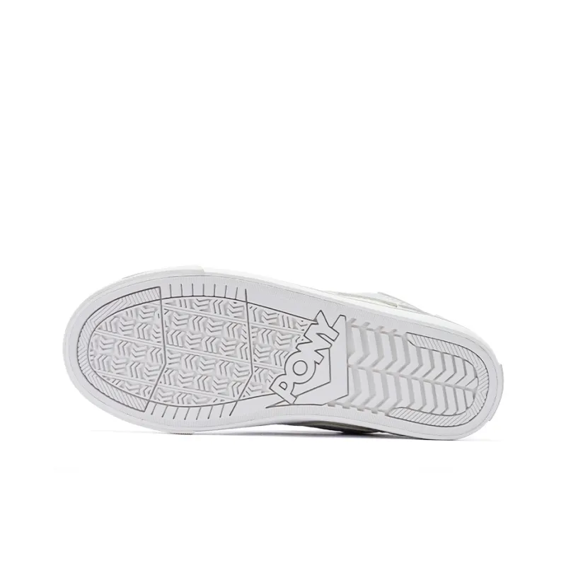 PONY Atop Slip Resistant Cushioning Coverage Mid Top Skateboard Shoes Unisex Gray White-4