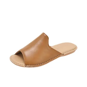 PANSY Slide Slippers Women's Camel Yellow/Ivory/Burgundy