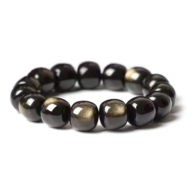 Love Link Gold Sheen Obsidian Bracelets Unisex-1