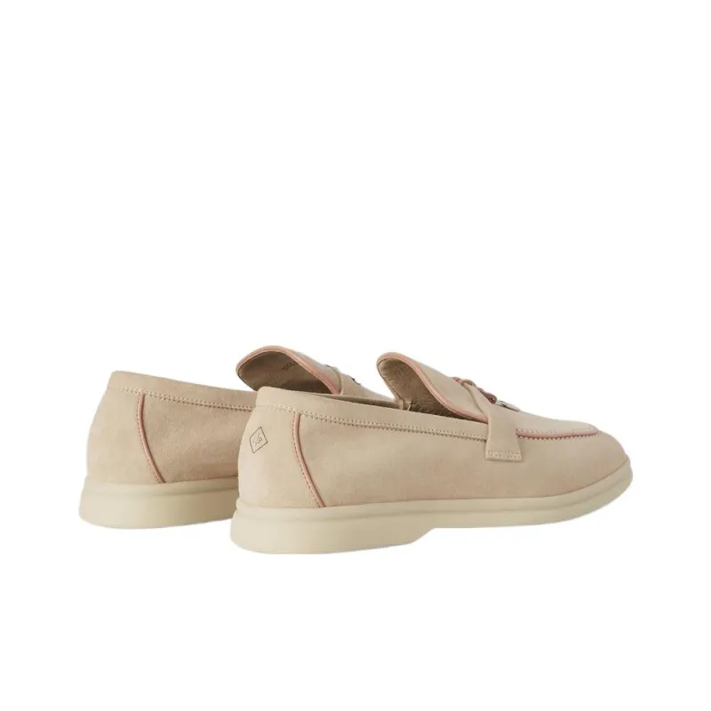 Loro Piana Summer Charms Walk Loafers Women's Pink Sand-3
