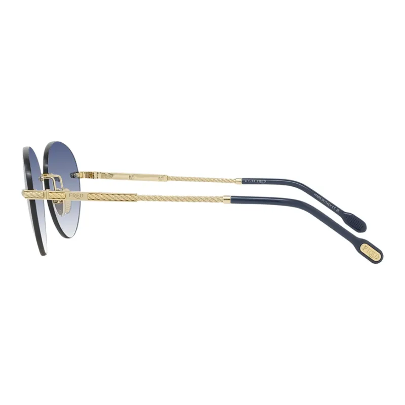 FRED Force 10 Collection Acetate Oval Sunglasses Men's Gold-4