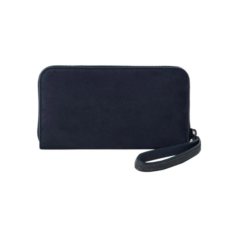 Brunello Cucinelli Suede Wallet Women's Marine Blue-1