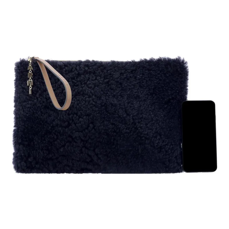 MARNI Shearling Clutch Regular Women's Blue-4