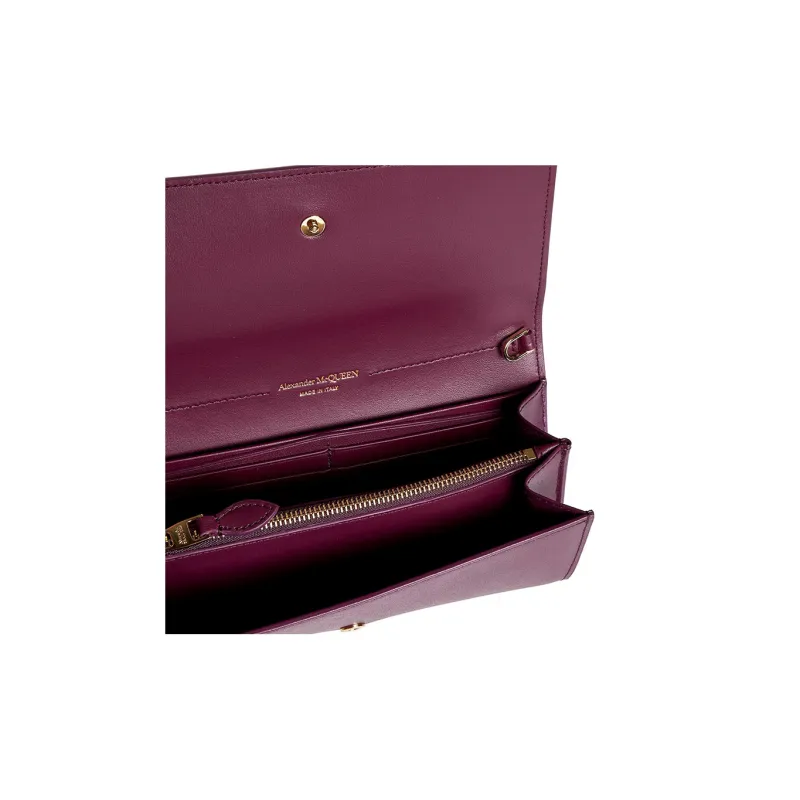 Alexander McQueen Calfskin Shoulder Bag Crossbody Bag Wallets Women's Fuchsia-4
