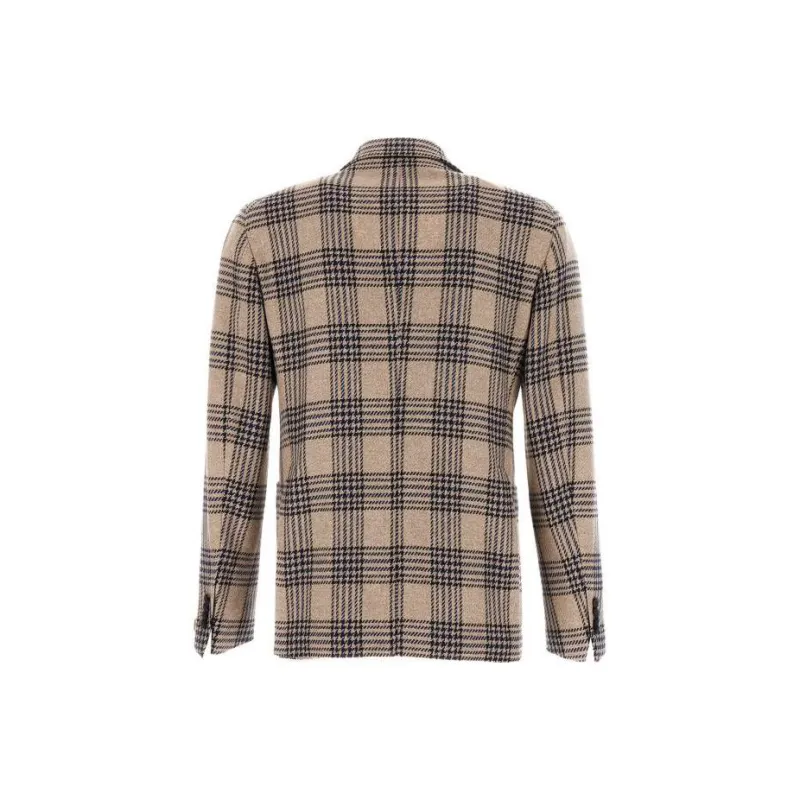 Tagliatore Checked Double Breasted Blazer-1