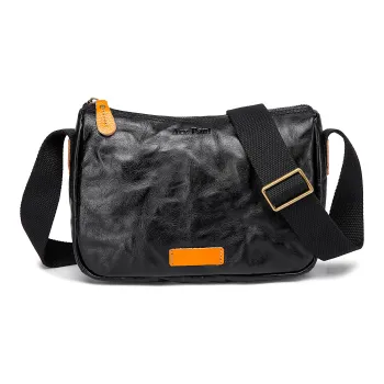 Ace Paul Cow Leather Crossbody Bag Medium Size Men's Black