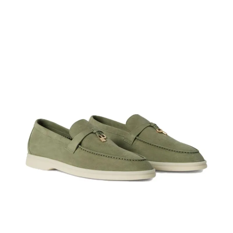Loro Piana Summer Charms Walk Casual Single Shoes Women's Tea Room Color-2