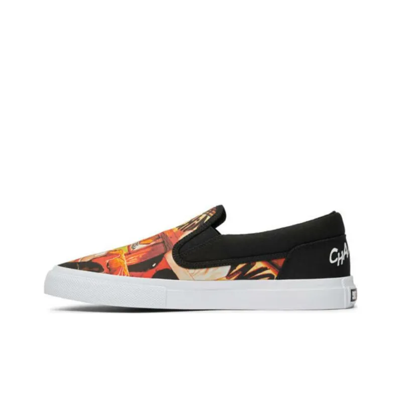 DC Shoes Dp Manual SLIP Anti-Slip Wear-Resistant Low-Top Skateboard Shoes Men's Black Orange-0