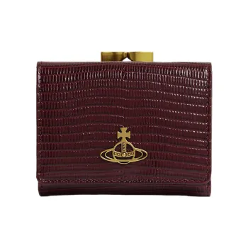 Vivienne Westwood Calfskin Wallet Small Size Women's Burgundy