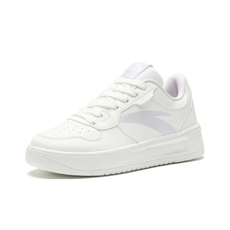 Anta Relaxed Anti Slip Wear Resistant Low Top Skateboard Shoes Women's White-1