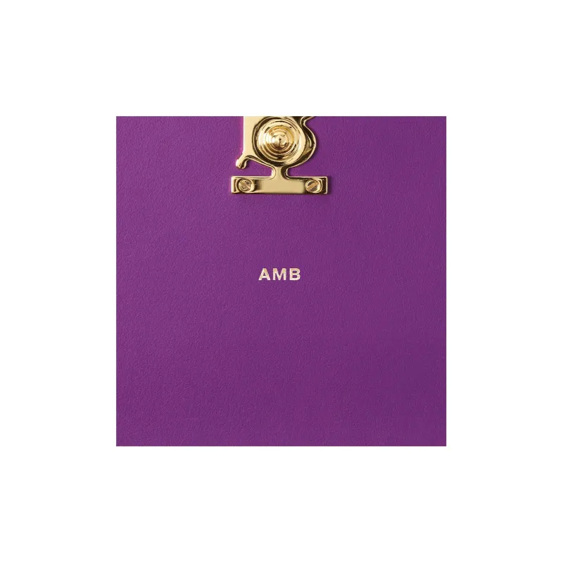 Burberry Crocodile Pattern Embossed Calfskin Wallet Women's Purple-4