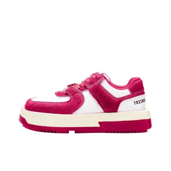 CHOCO CONCERT Cow Leather Horsehair Low Top Stylish Skateboarding Shoes Unisex Fuchsia
