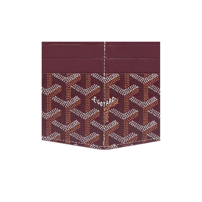 GOYARD Insert Louise Canvas With Leather Wallet Unisex Burgundy-4