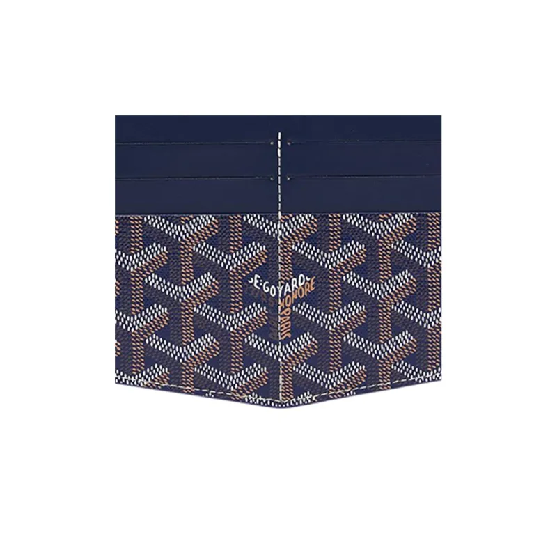 GOYARD Insert Louise Canvas With Leather Wallet Unisex Marine Blue-4