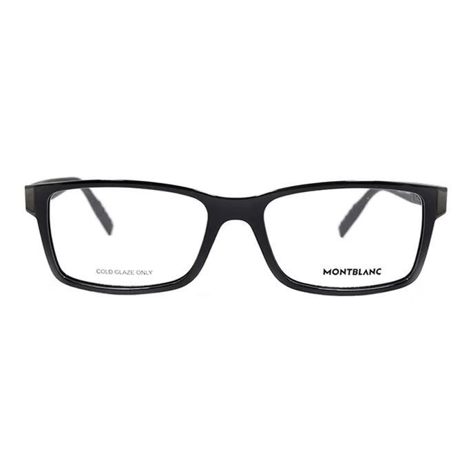 MONTBLANC Plate Frame Rectangular Optical Glasses Men's Black-1