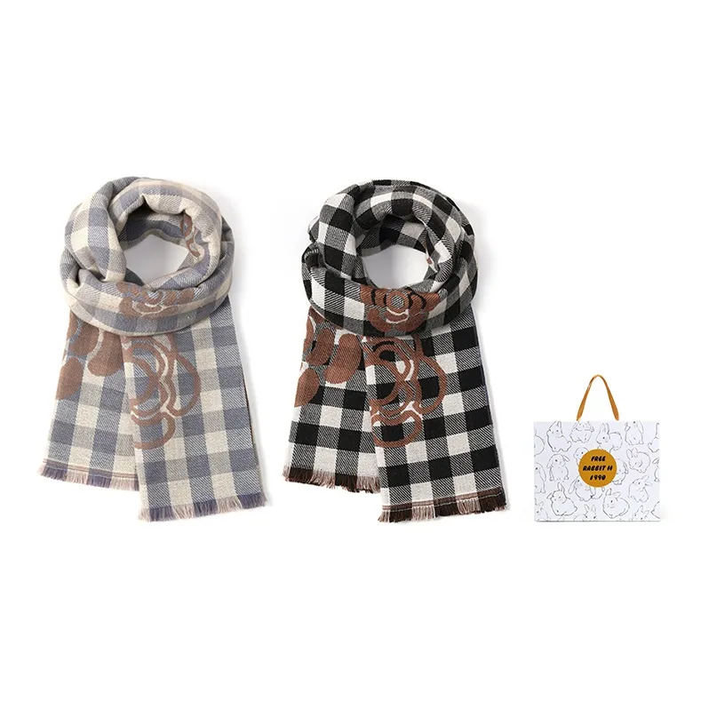 FREE RABBITⅡ Faux Cashmere Knit Scarves Unisex-8