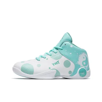 VOIT Basketball Shoes Men High Top White Apple Green