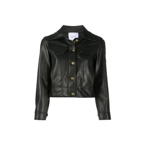 Patou Logo-embroidered Faux-leather Jacket