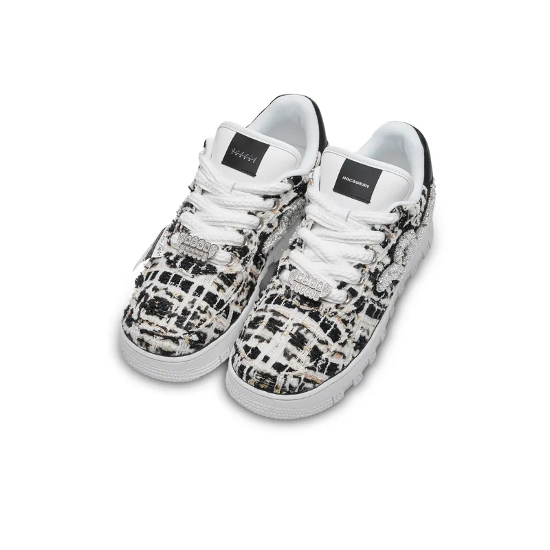 VESSEL x ROCAWEAR Slip Resistant Low Top Skateboard Shoes Unisex Black White-2