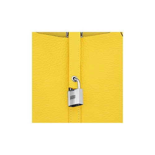 HERMES Picotin Lock Little Bull Leather Bucket Bags Handbags 18 Women's Naples Yellow
