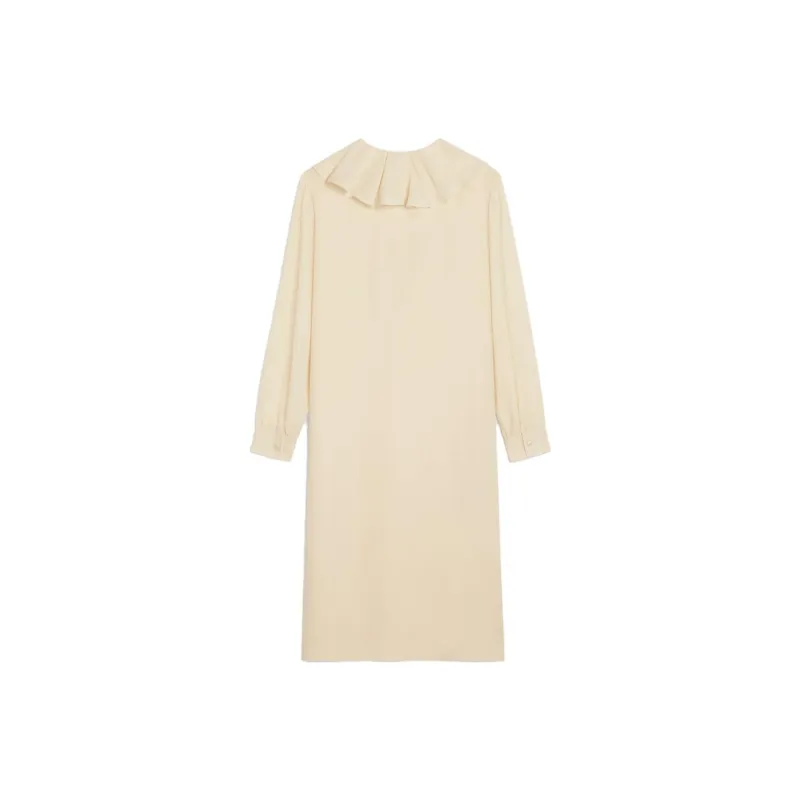 CELINE FW23 Long Sleeved Dress Women's Milk White-1