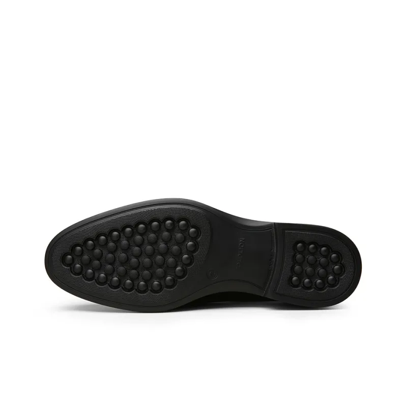 GOLDLION Dress Shoes Men Low Top Black/Brown-4