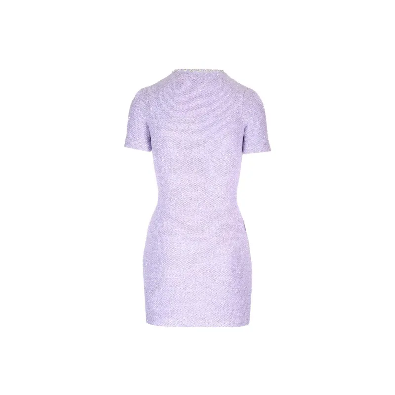 Self portrait Short Sleeved Dress Women's Purple-1