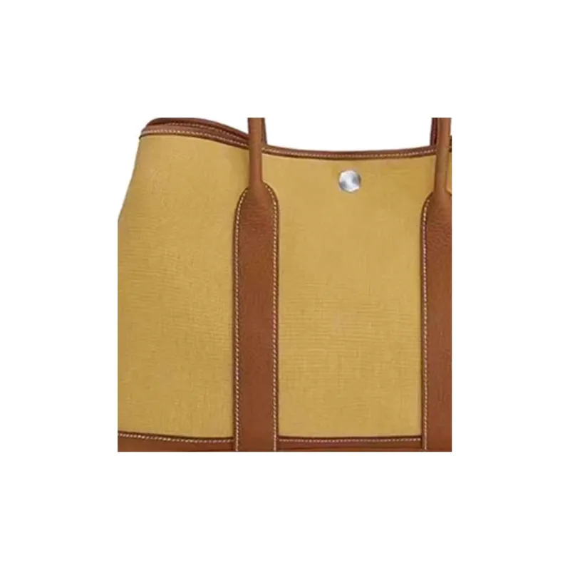 HERMES Garden Party Negonda Calfskin Garden Bag Handbag Women's GINGER/GOLD Ginger Yellow/Gold Brown-3